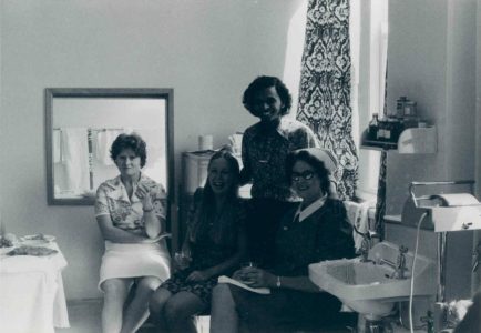 L->R: Betty France, ?, Karu, Sister Gayne