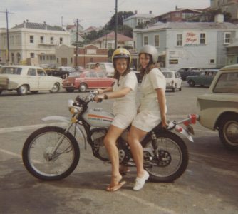 Margaret Simpson and Frances Stewart about to leg it