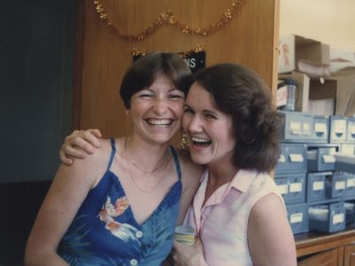 Catherine Birt and Frances Stewart, Dec 1981