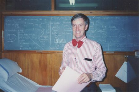 David McHaffie in his tiny classroom