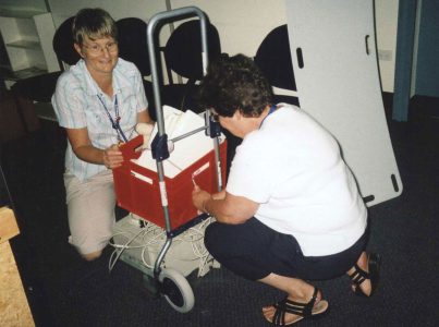 Stephanie Morrison and Paula Rhodes
preparing to move to CMU, Jan 2009